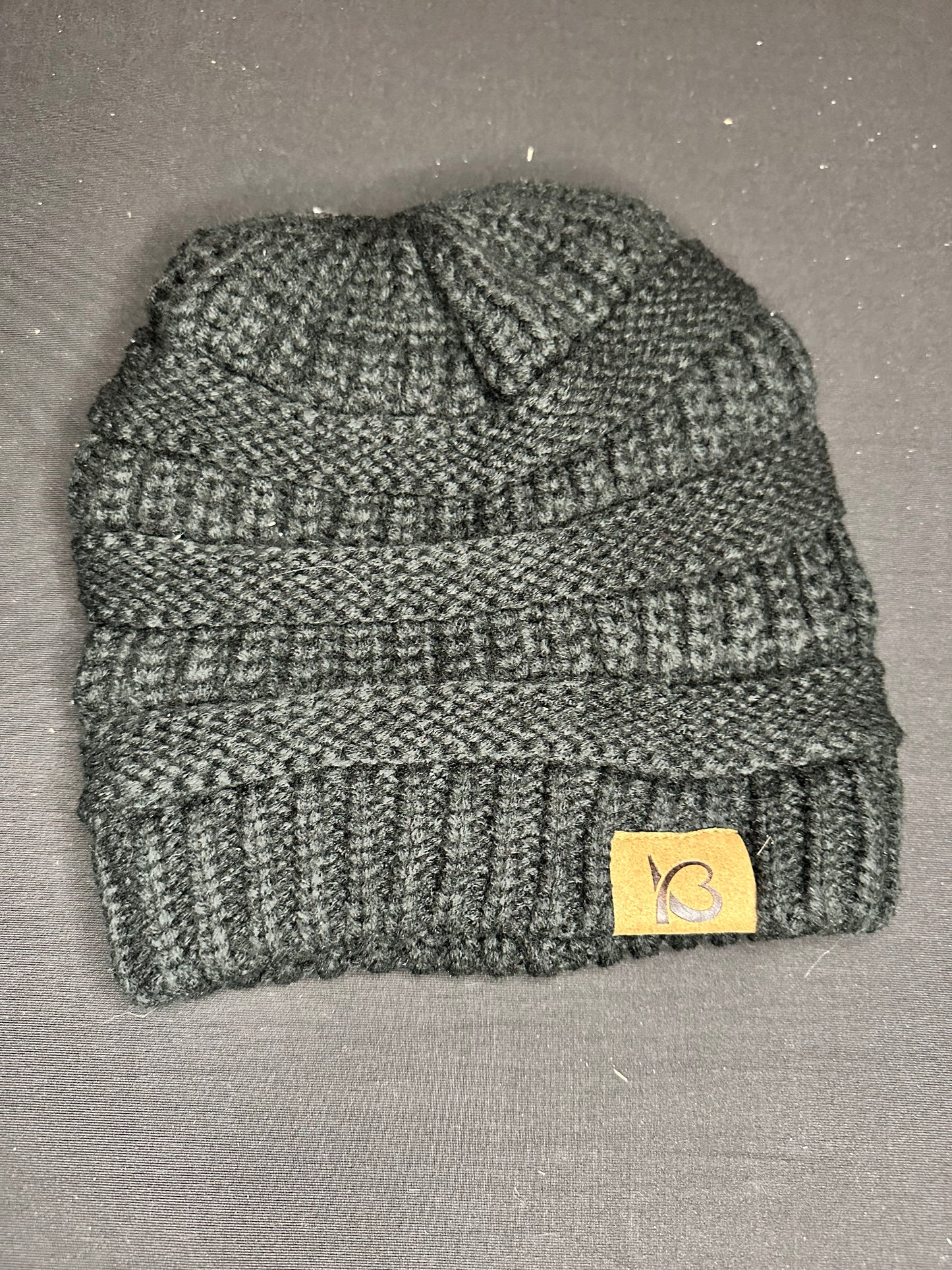 Black knit beanie