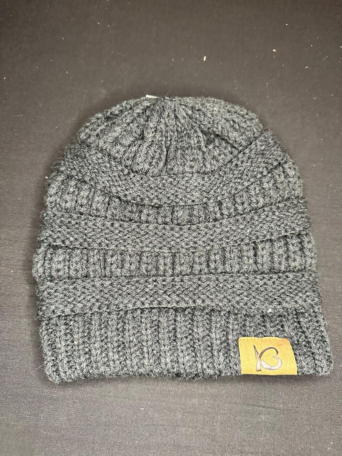 Dark grey knit beanie