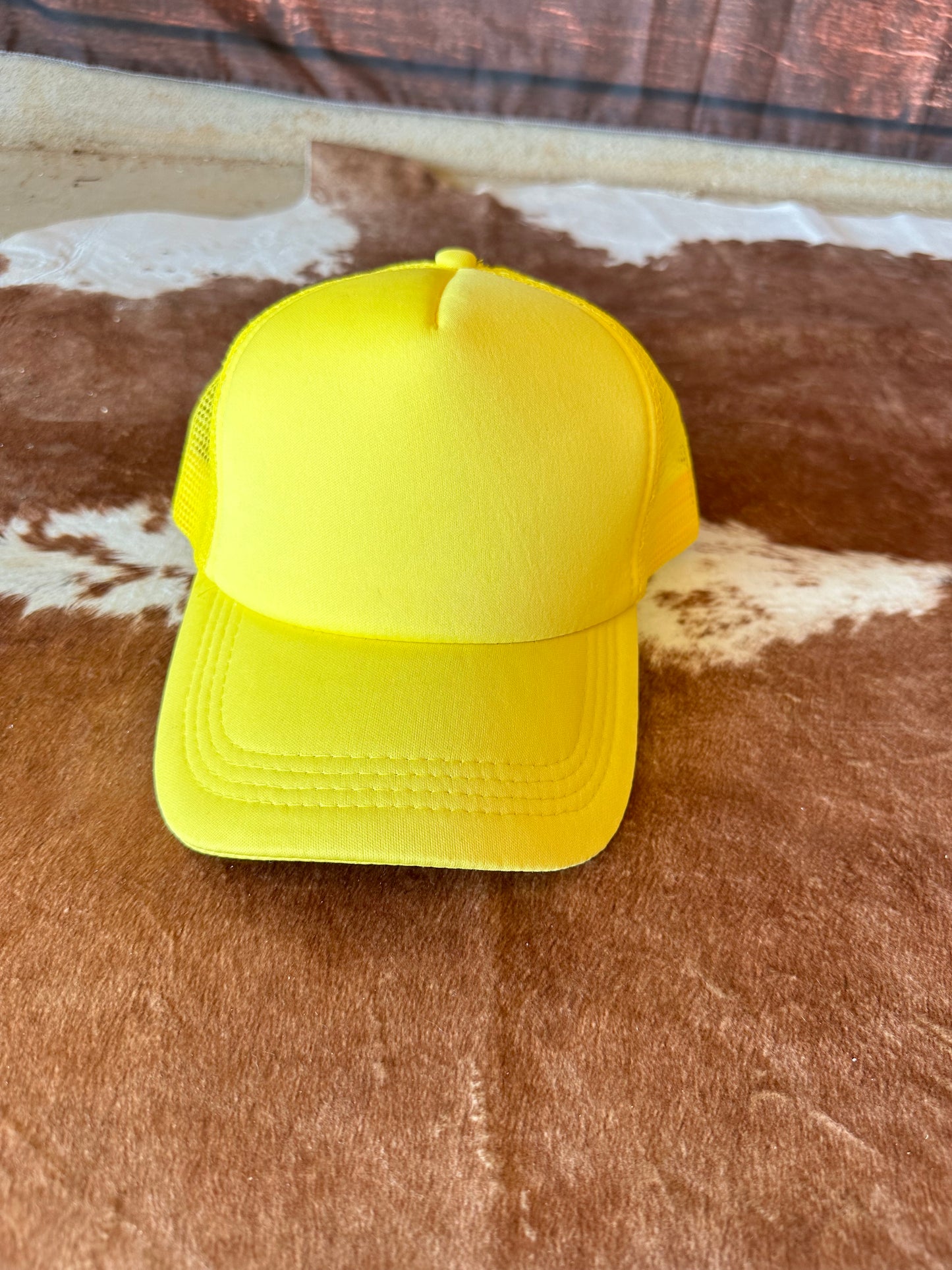 Solid yellow trucker hat