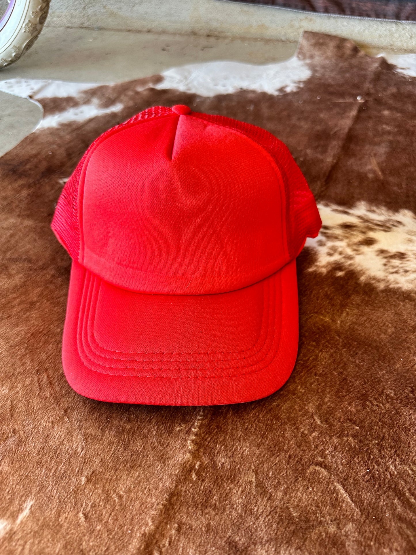 Solid Red trucker hat