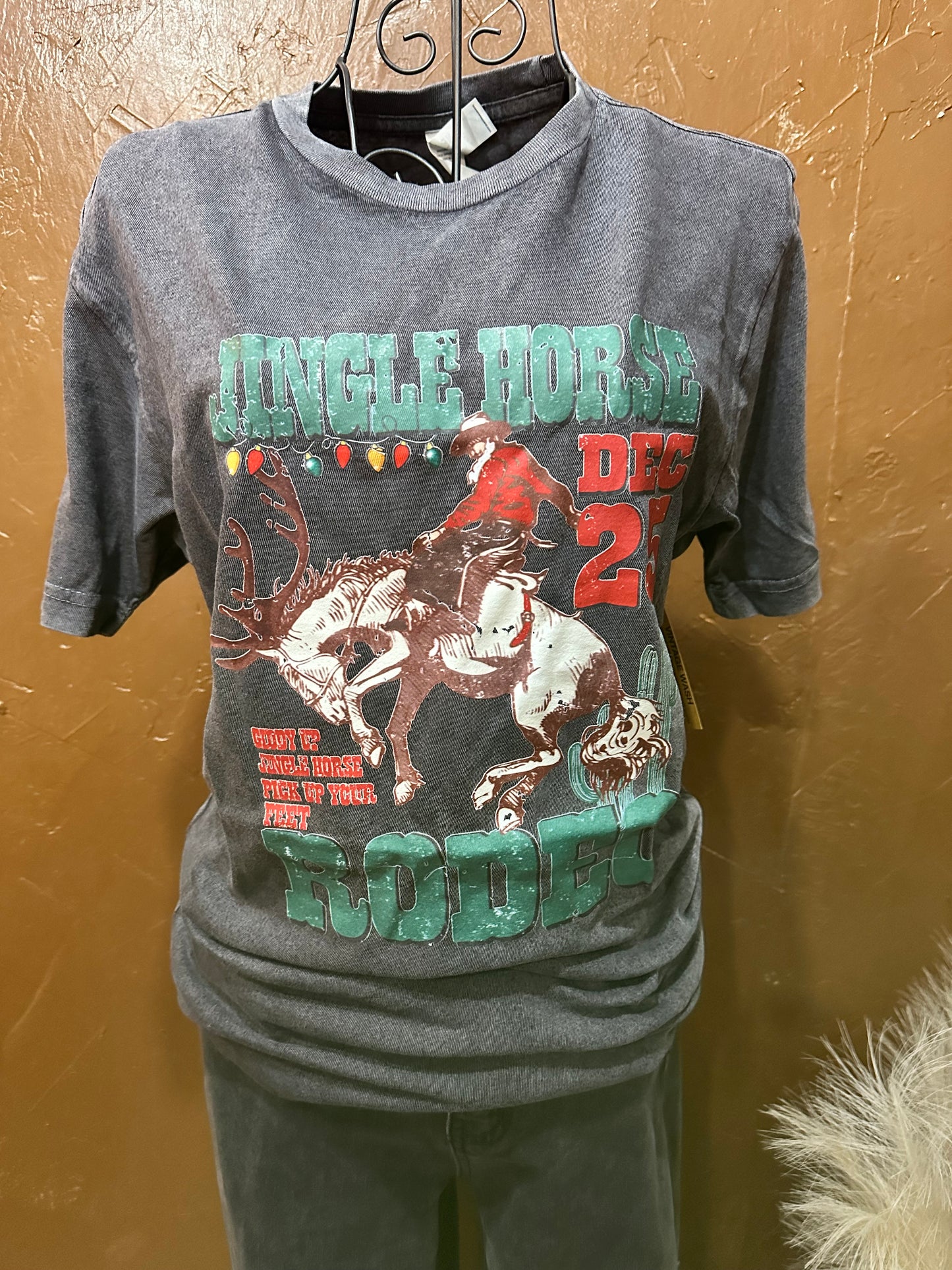 Jingle Horse Rodeo Tee on a mannequin