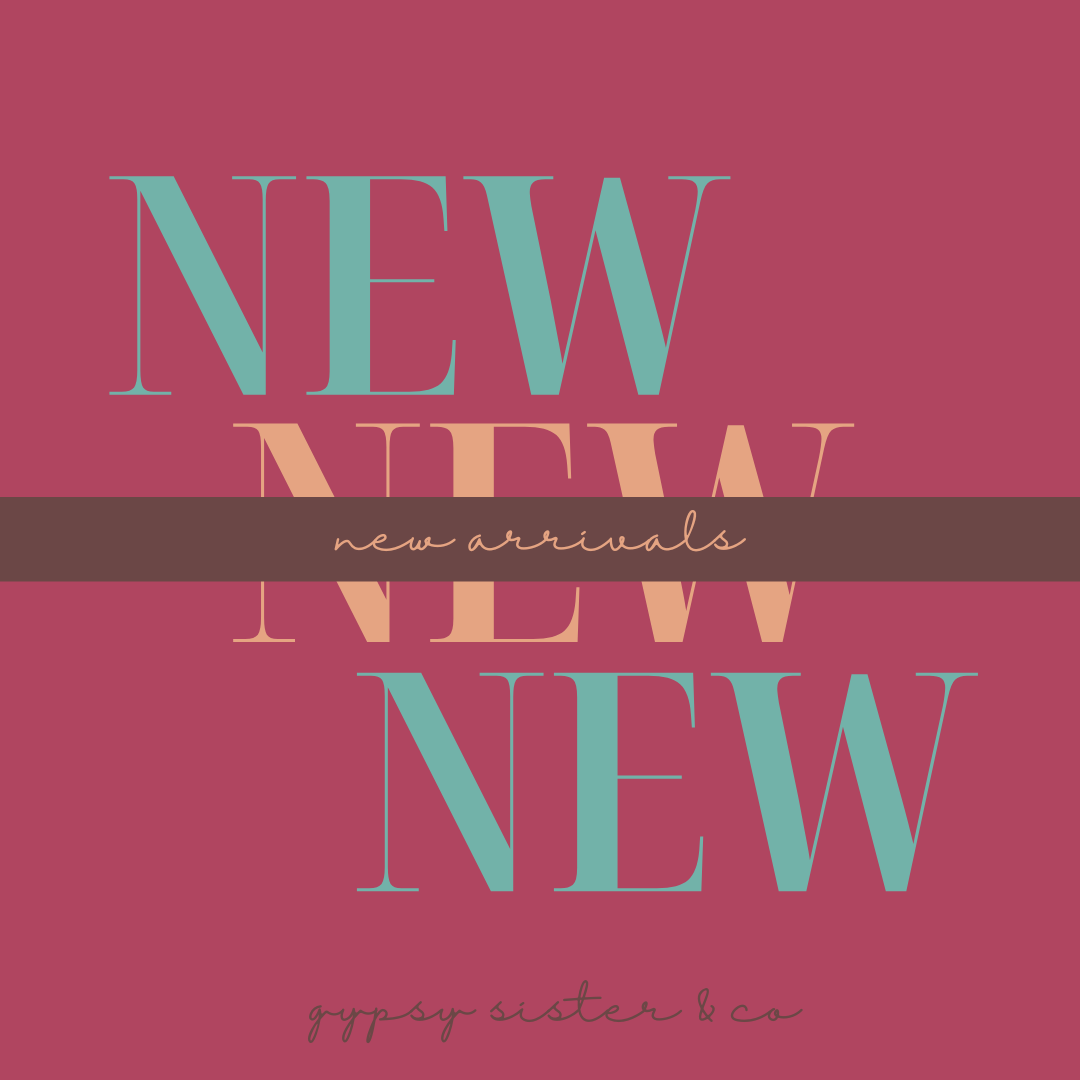 Red graphic that says "New arrivals" 