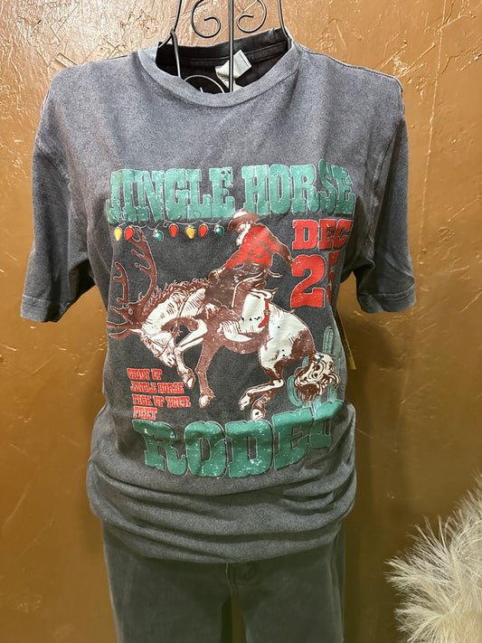 Jingle Horse Rodeo Tee on a mannequin 