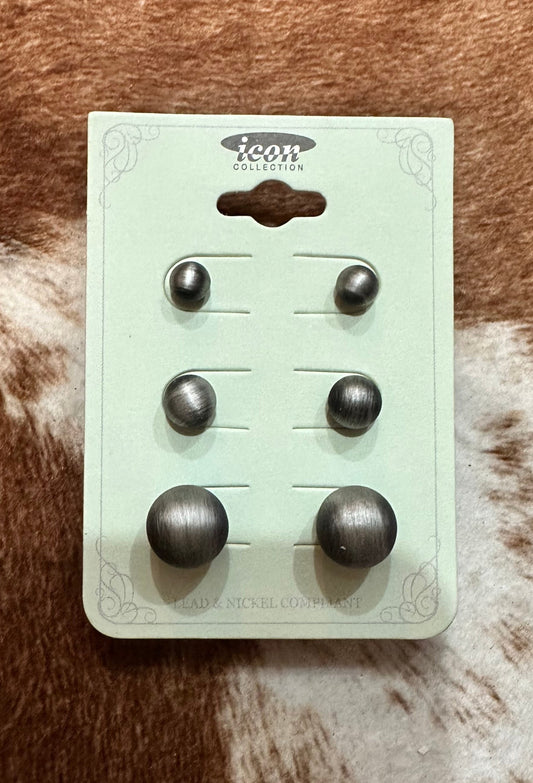 faux Navajo pearl stud earring set 